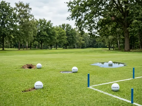 Illustration zu Erleichterung bei ungewöhnlichen Platzverhältnissen, gefährlichen Tieren und eingebettetem Ball